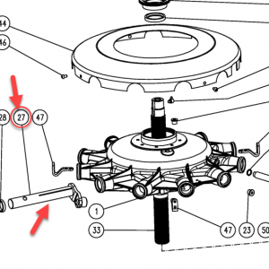 VF16648125 kverneland tırmık rotoru iç ray rod bağlantı mili (rulmanlı)